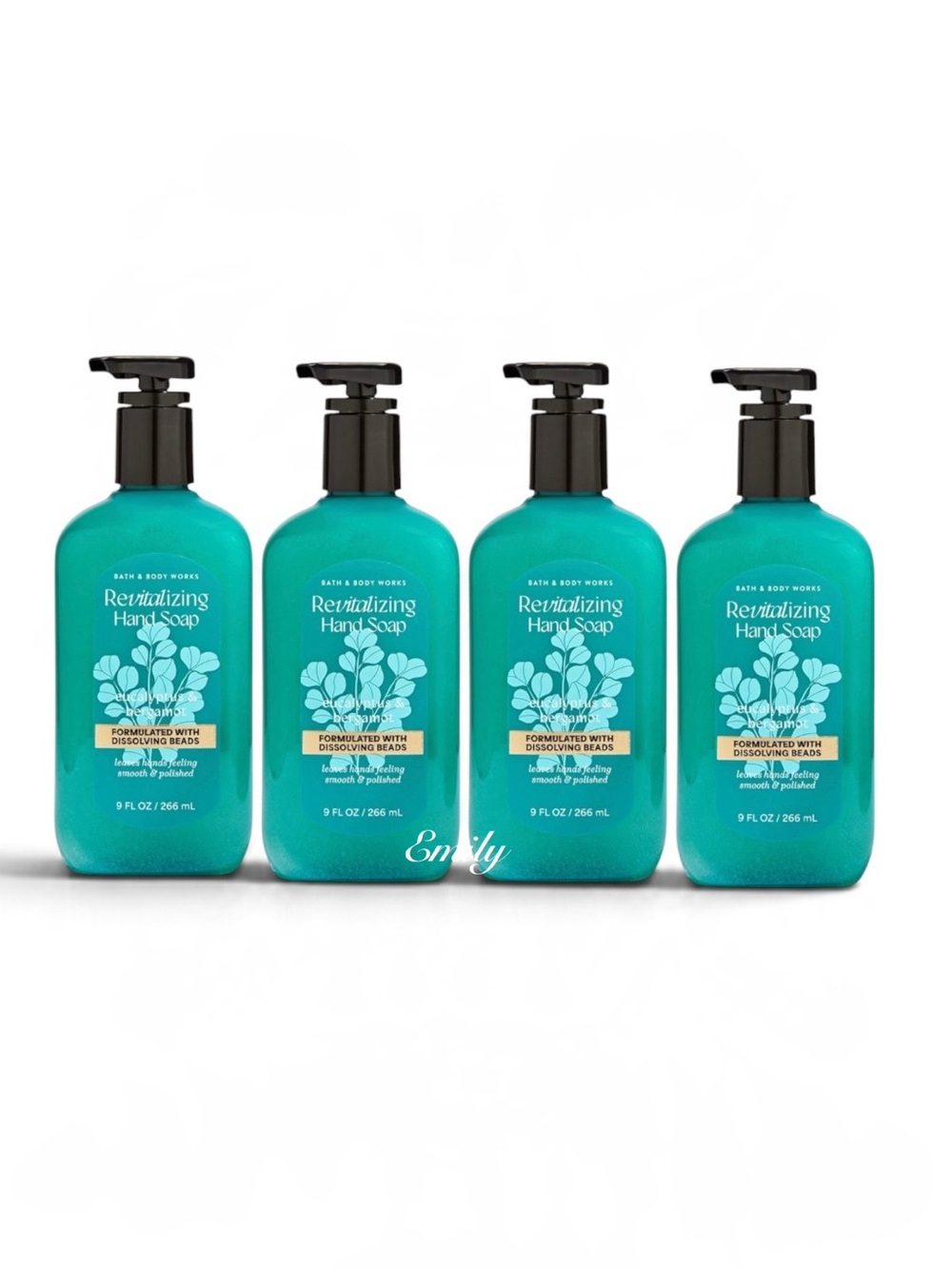 Bath & Body Works Eucalyptus Bergamot Revitalizing Gel Hand Soap Set of 4